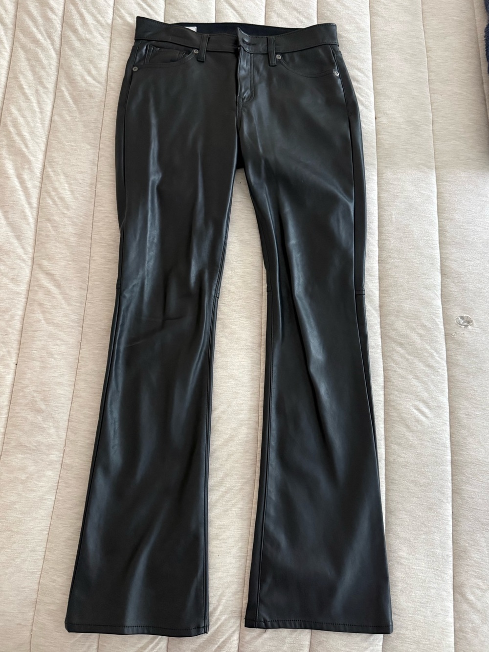 Baby Boot Mid-Rise Leather Pants